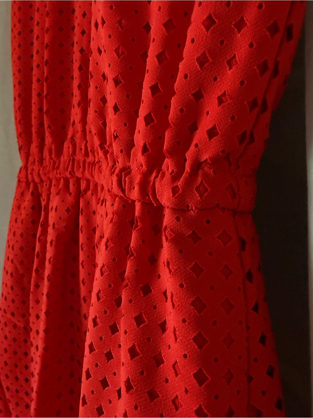 ♦️J.Crew Sweet Persimmon 
Perforated Midi Dress 🍊